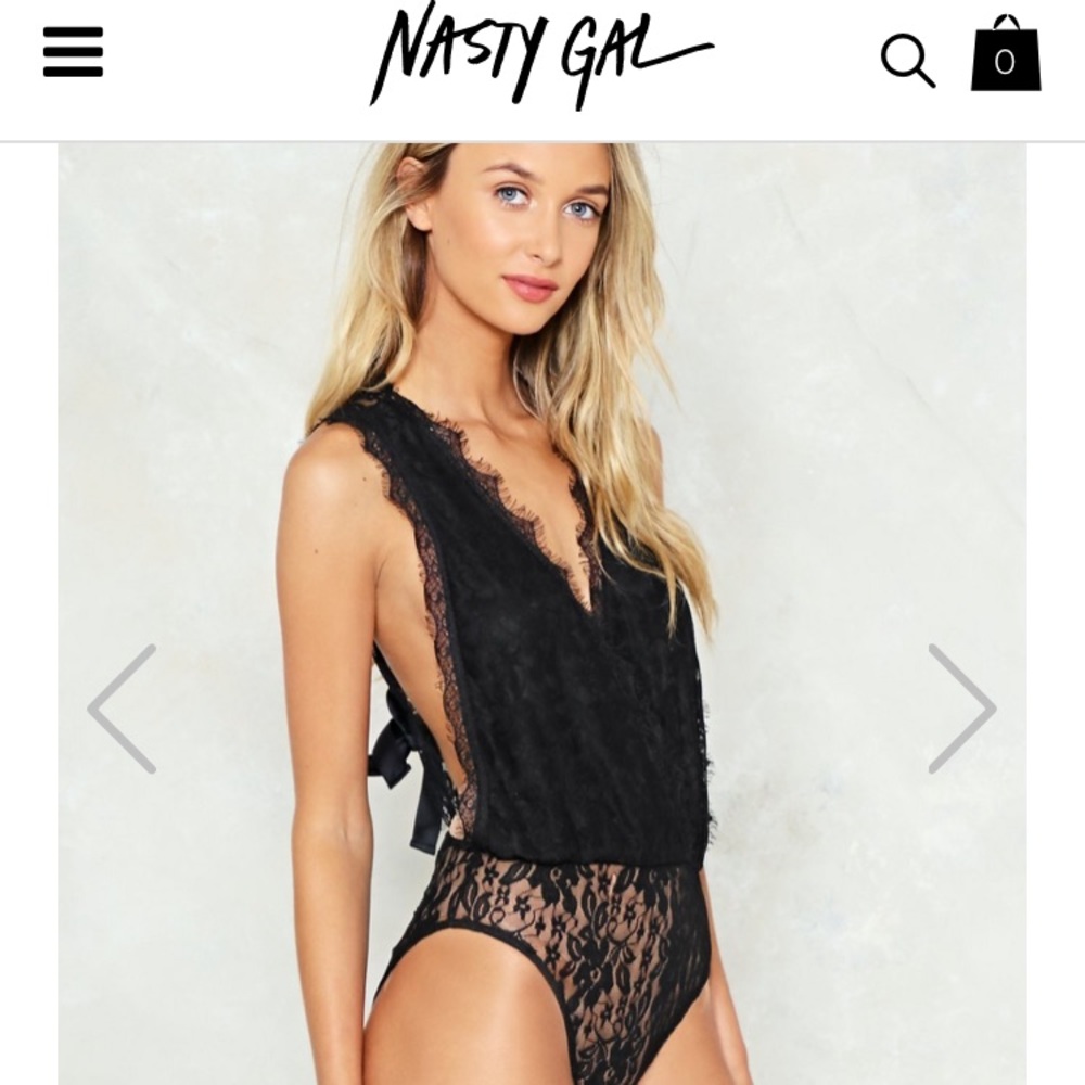 NASTY GAL See My Side Lace Bodysuit